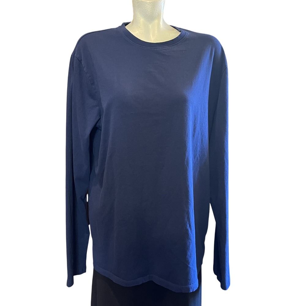 women's Apt 9 size large basic navy long sleeve shirt Solid